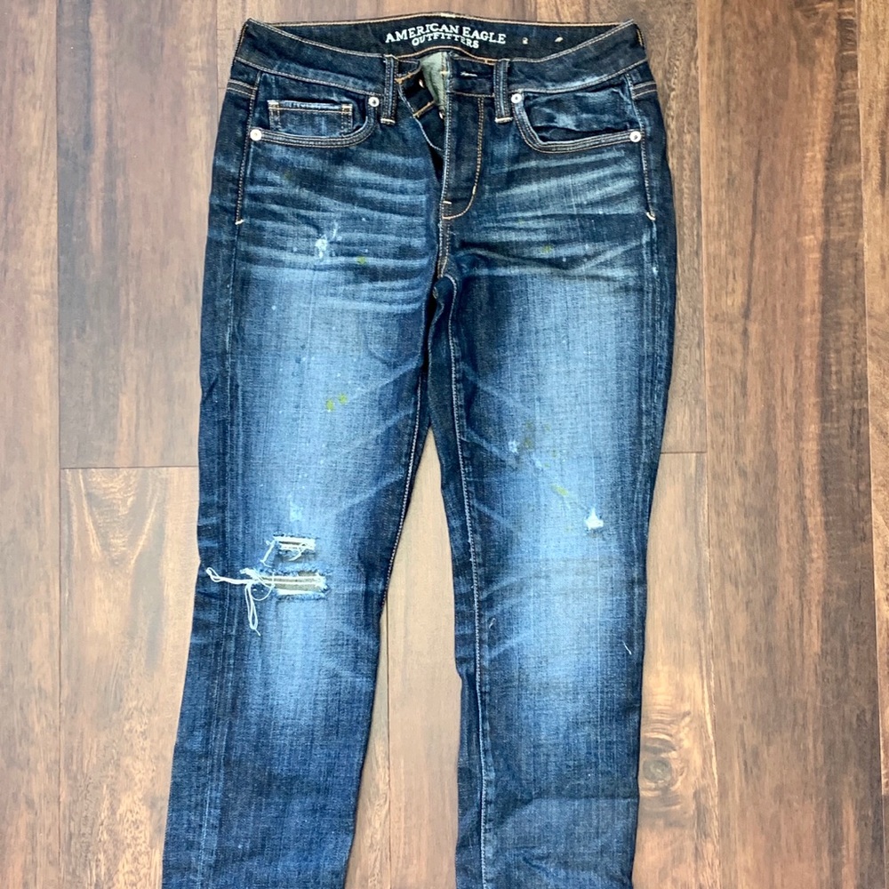 American Eagle Distressed Skinny Stretch Jeans